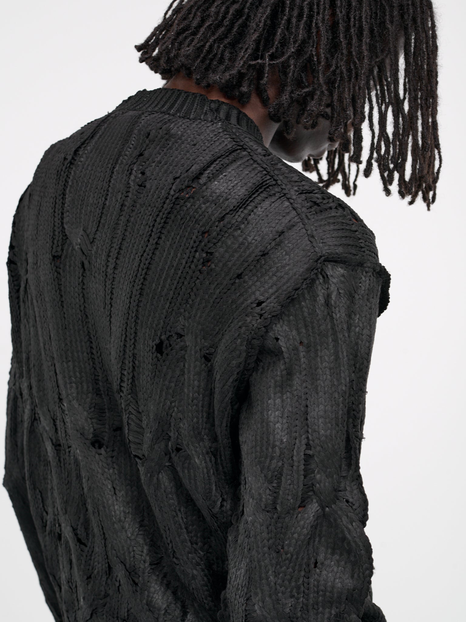 Distressed Knit Sweater (JM-N017-051-BLACK)