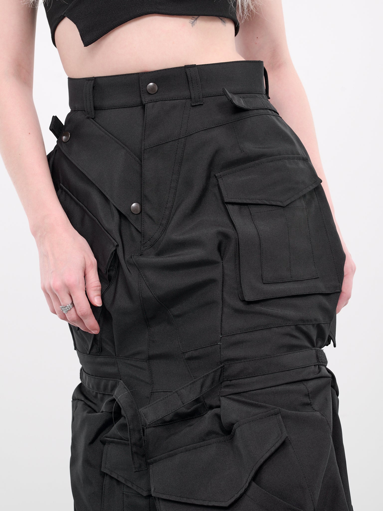 Patchwork Cargo Skirt (JM-S003-BLACK)