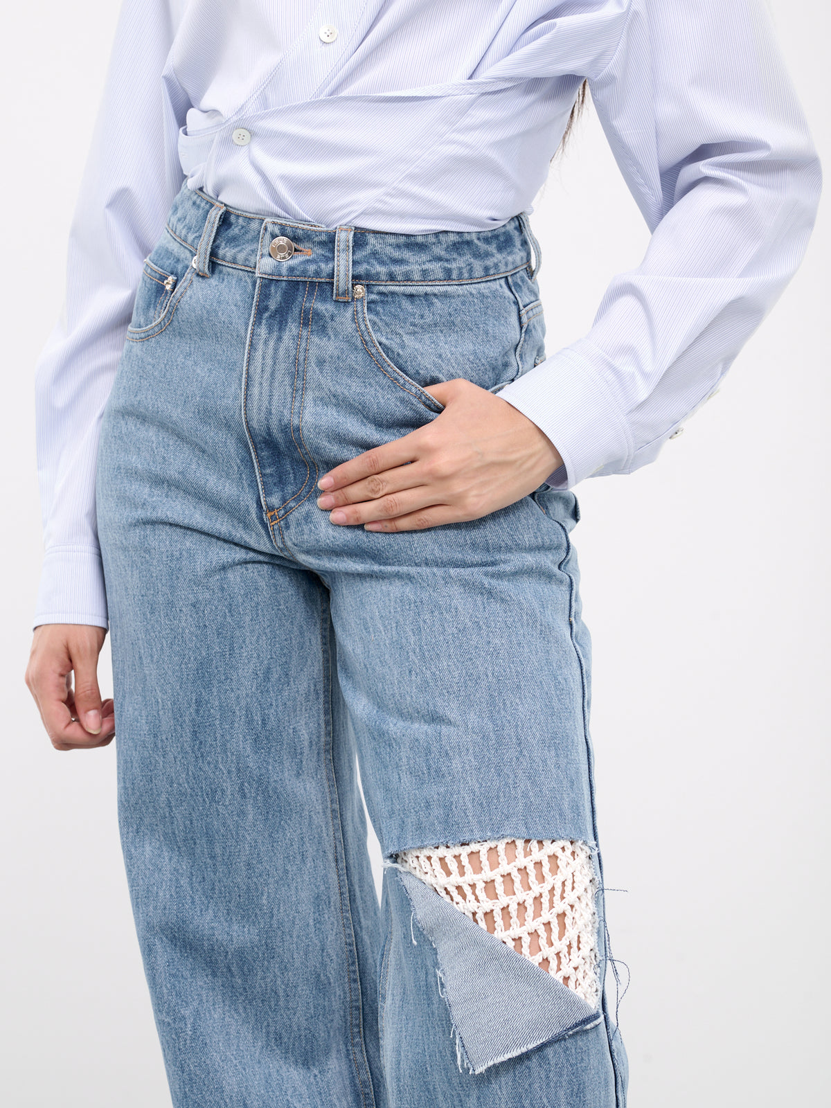 Sheila Hand Crochet Jeans (JN01BL-BLUE)