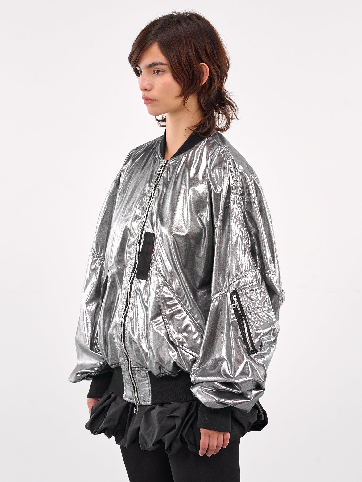 Reflective Bomber Jacket (JO-J011-SILVER)