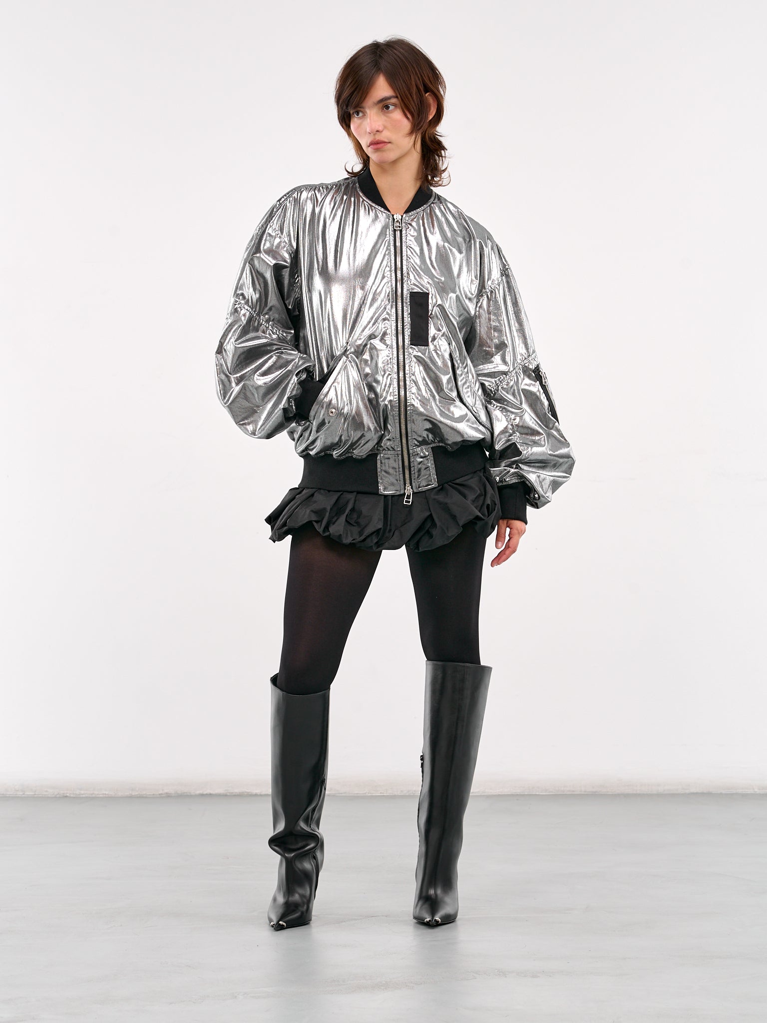 Reflective Bomber Jacket (JO-J011-SILVER)