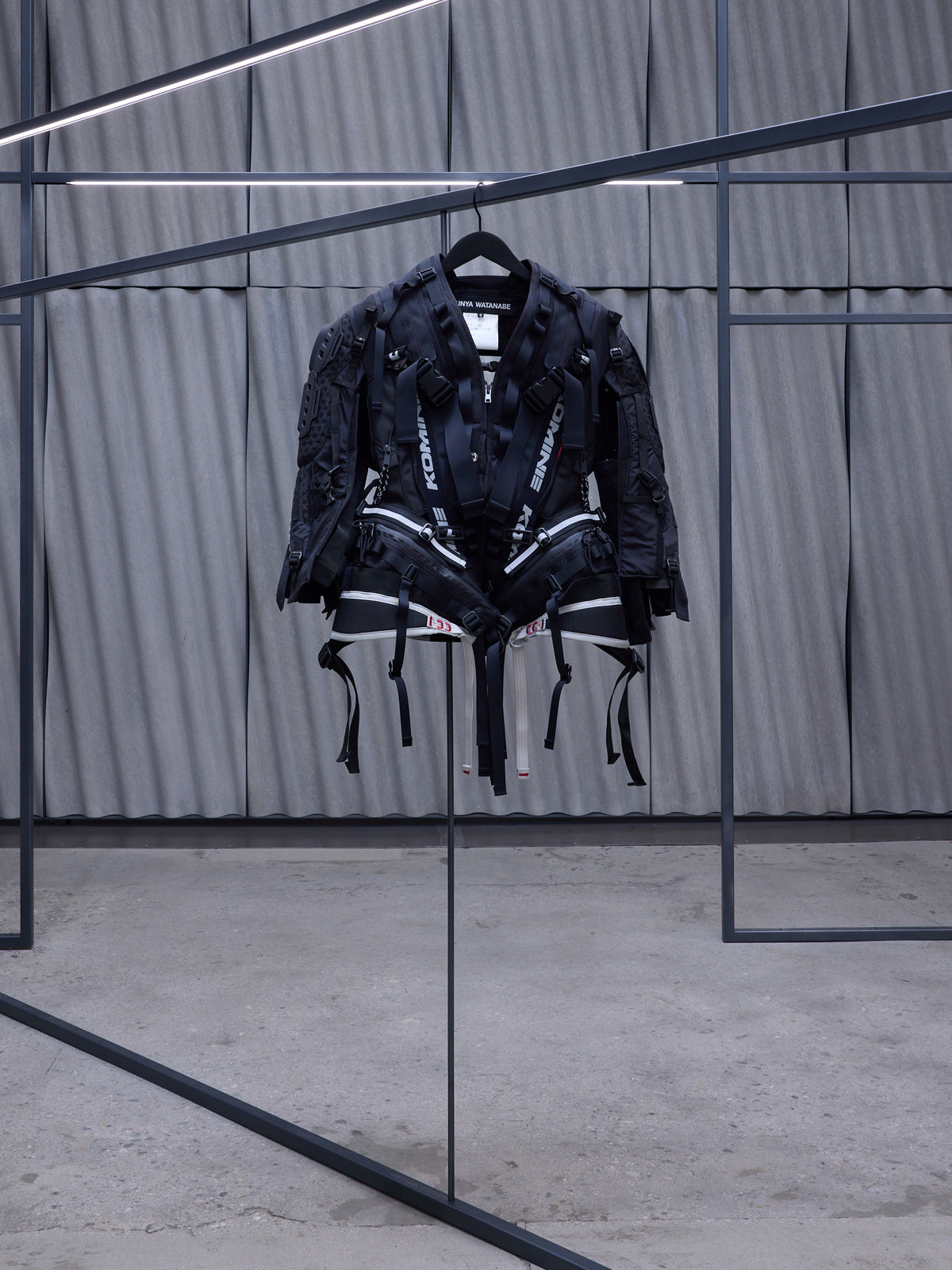 Black Utilitarian Buckle Padded Jacket (JO-J016-BLACK)