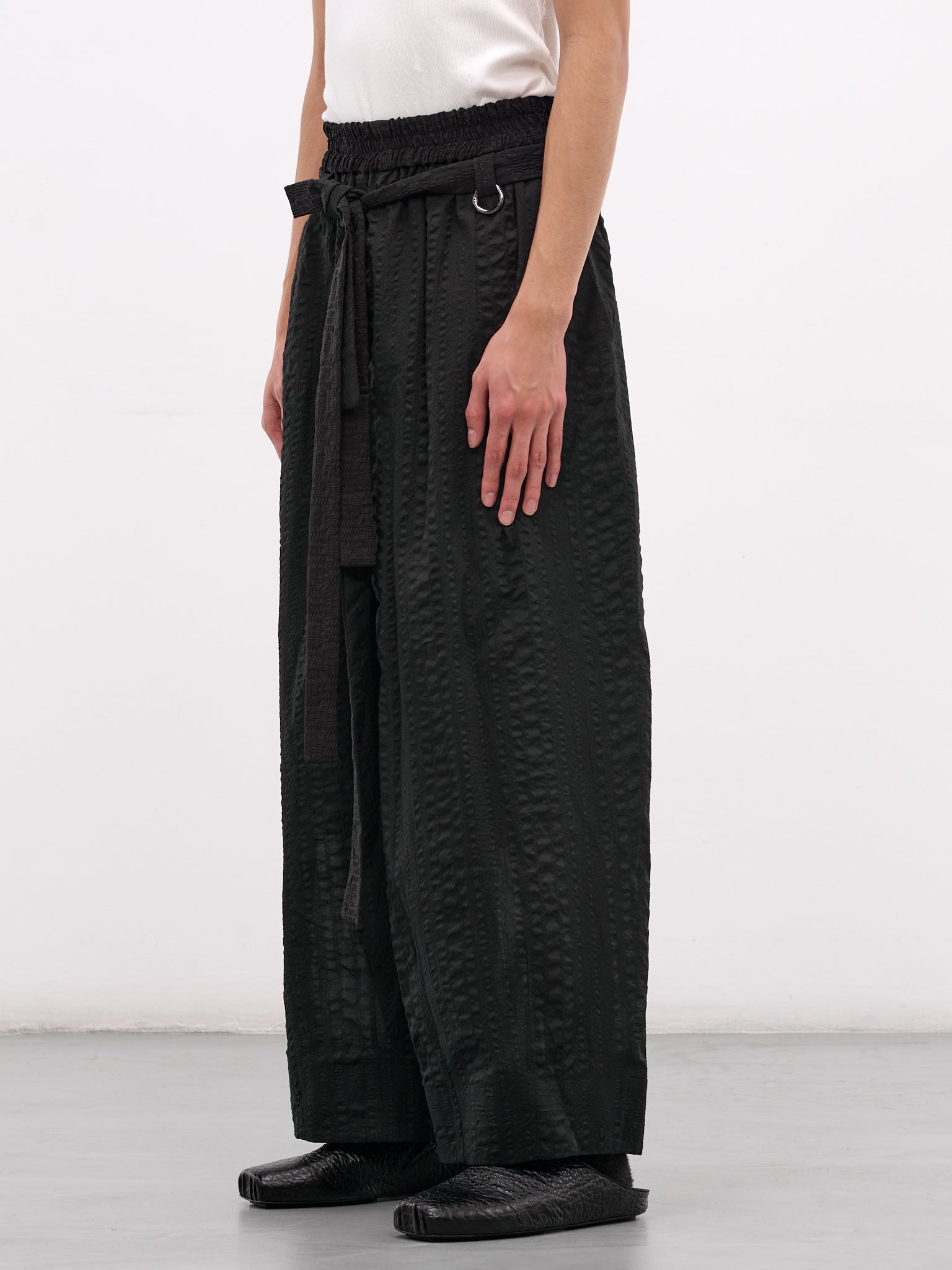 Jokor Black Seerlawn Elasticated Trousers (JOKOR-BLACK-SEERLAWN)
