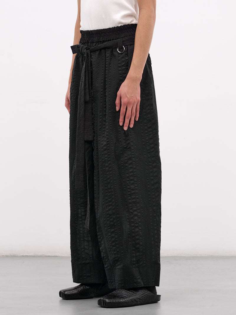 Jokor Black Seerlawn Elasticated Trousers (JOKOR-BLACK-SEERLAWN)