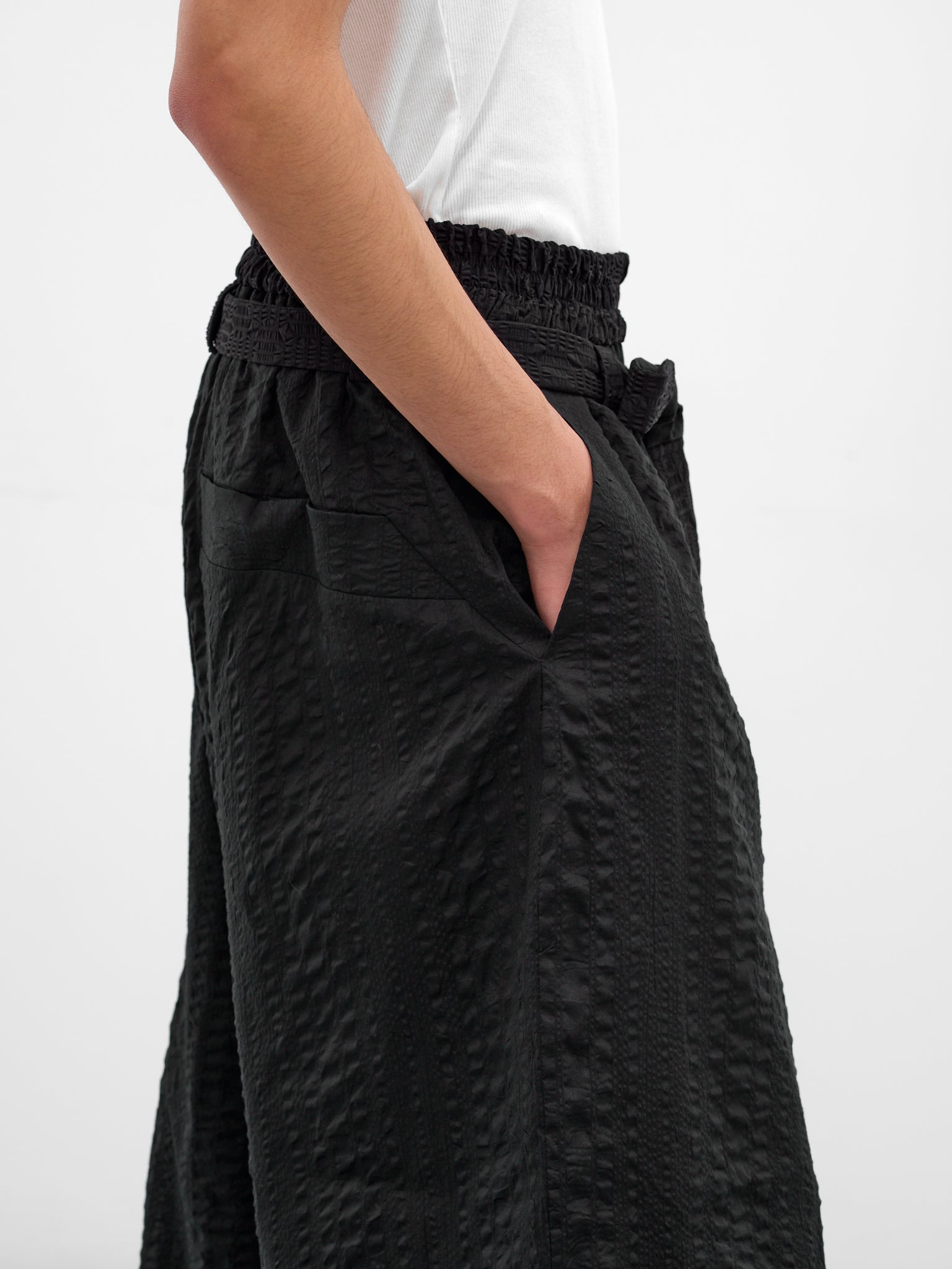 Jokor Black Seerlawn Elasticated Trousers (JOKOR-BLACK-SEERLAWN)