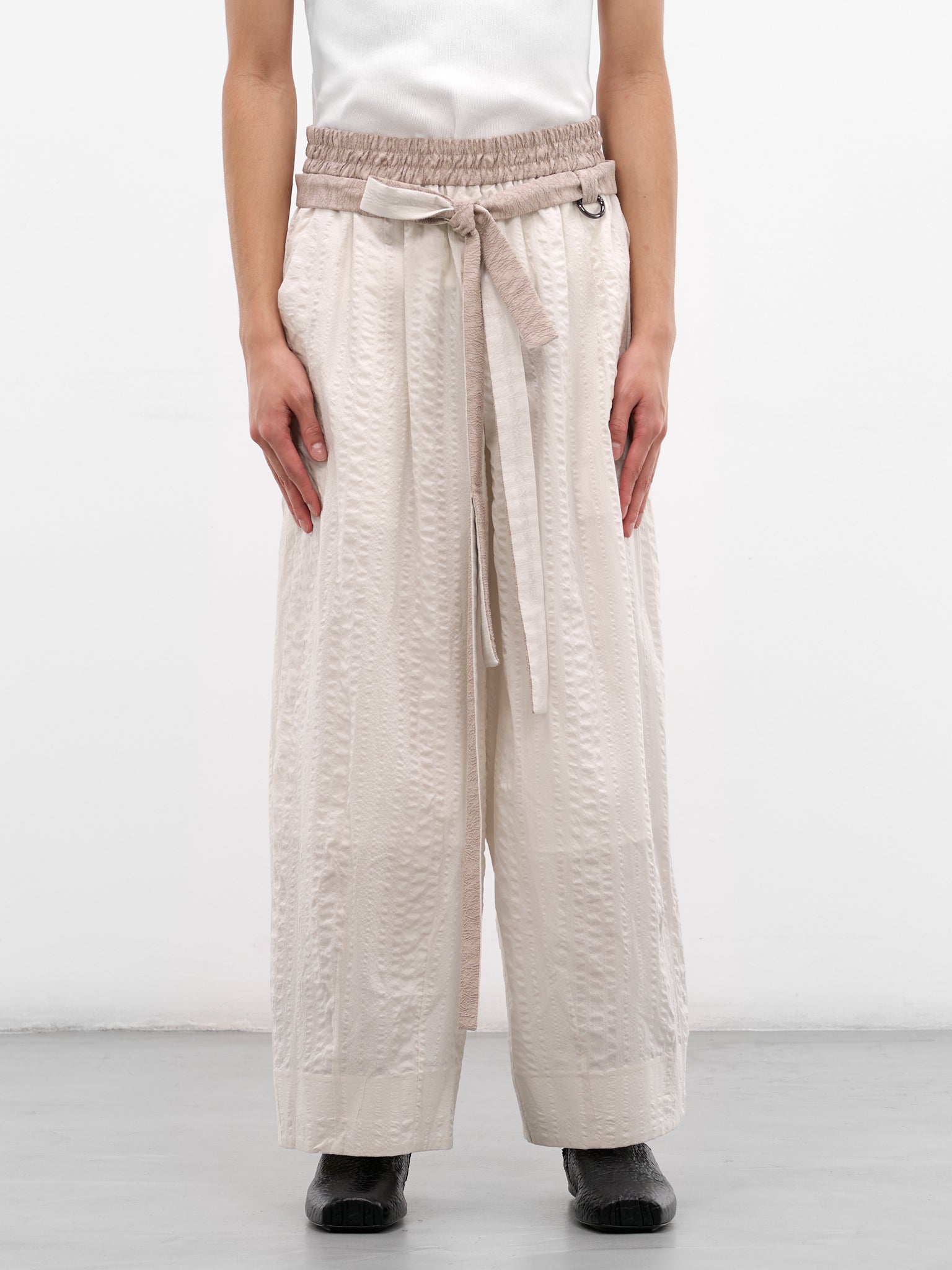 Jokor White Seerlawn Elasticated Trousers (JOKOR-ROSE-WHITE-SEERLAWN)
