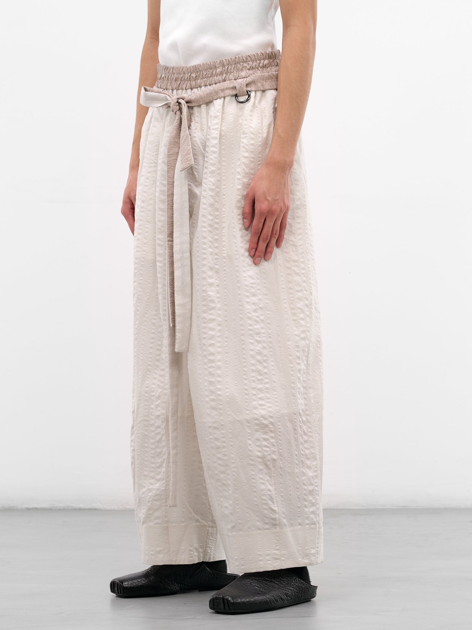 Jokor White Seerlawn Elasticated Trousers (JOKOR-ROSE-WHITE-SEERLAWN)