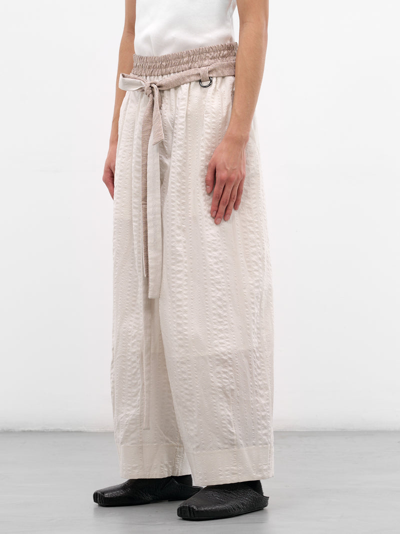 Jokor White Seerlawn Elasticated Trousers (JOKOR-ROSE-WHITE-SEERLAWN)