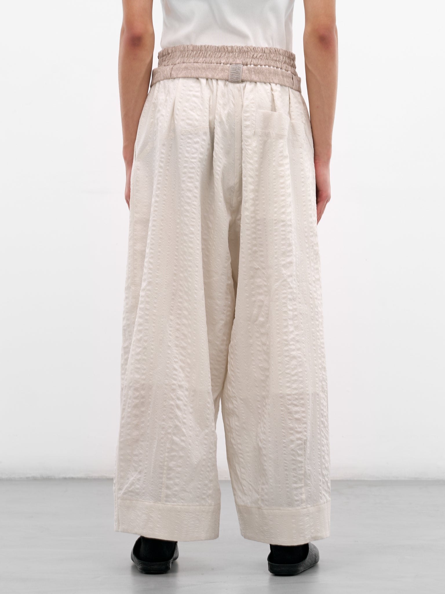 Jokor White Seerlawn Elasticated Trousers (JOKOR-ROSE-WHITE-SEERLAWN)