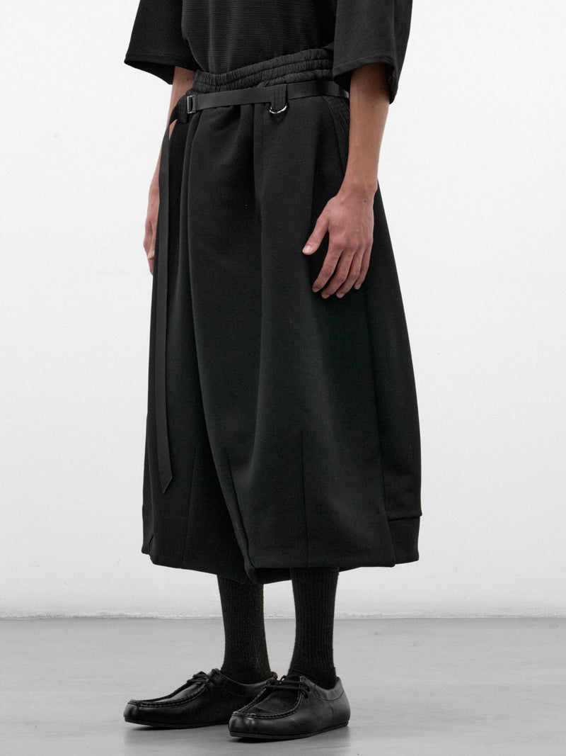 Black Wool Wide Jorda Shorts (JORDA-BLACK)