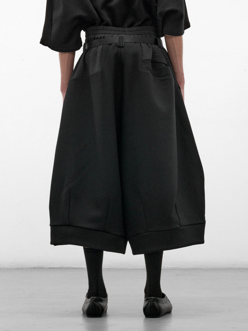 Black Wool Wide Jorda Shorts (JORDA-BLACK)