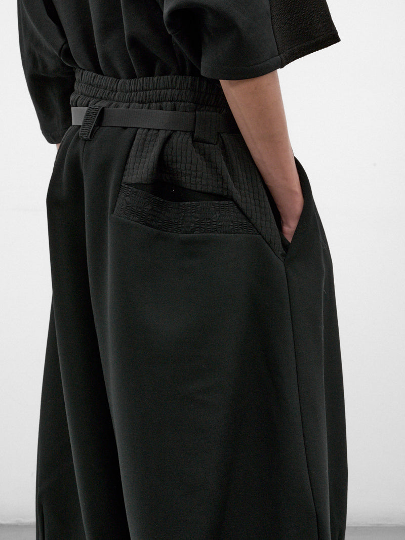 Black Wool Wide Jorda Shorts (JORDA-BLACK)