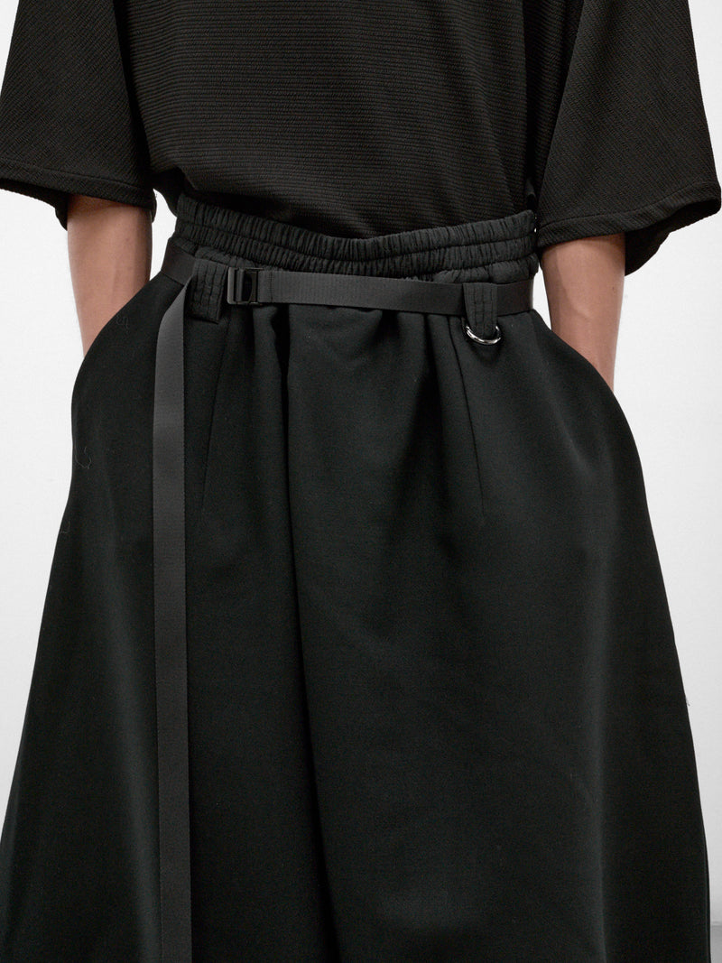 Black Wool Wide Jorda Shorts (JORDA-BLACK)