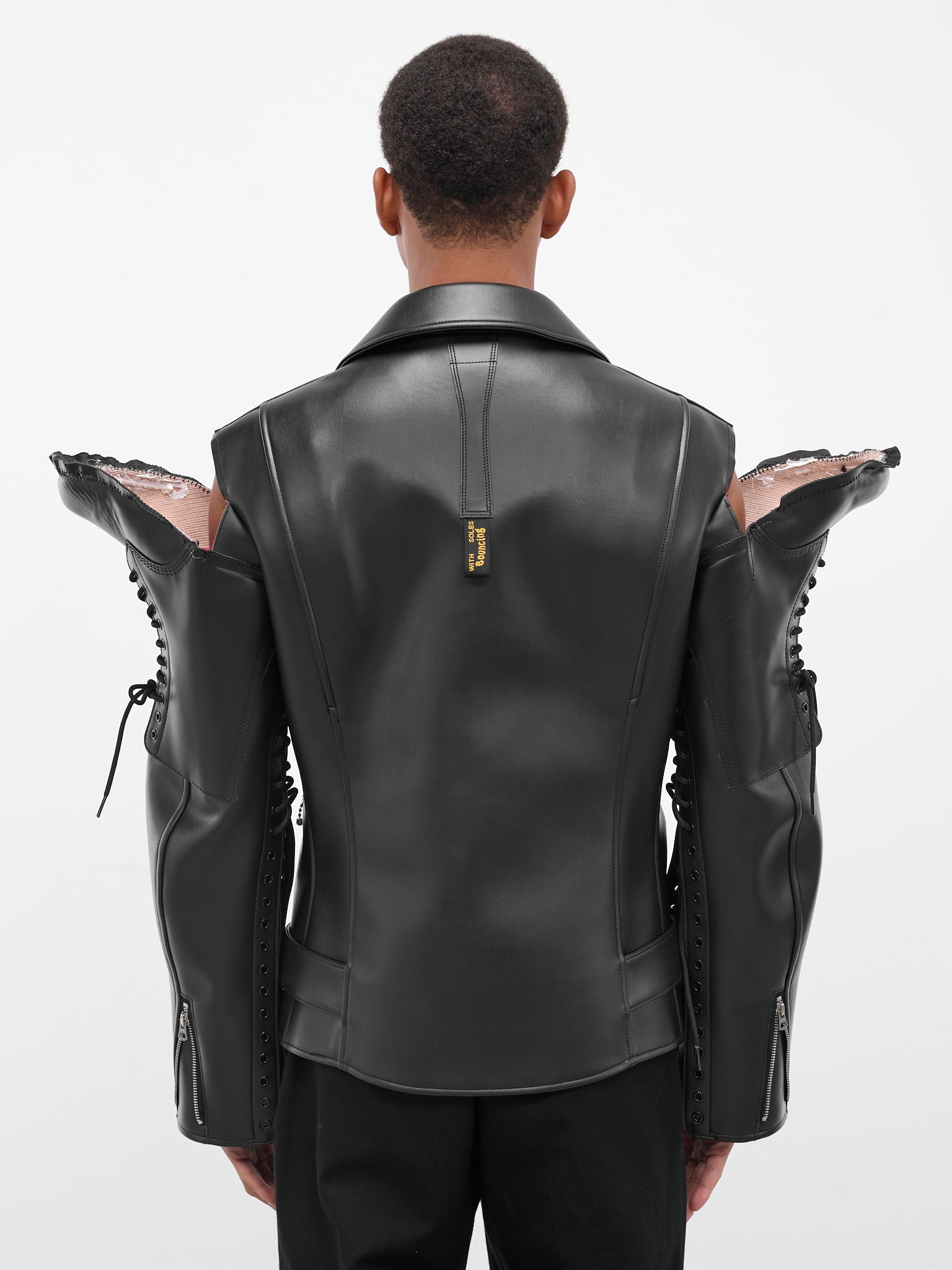 Black Deconstructed Boots Biker Jacket (JP-J102-051-1-BLACK)