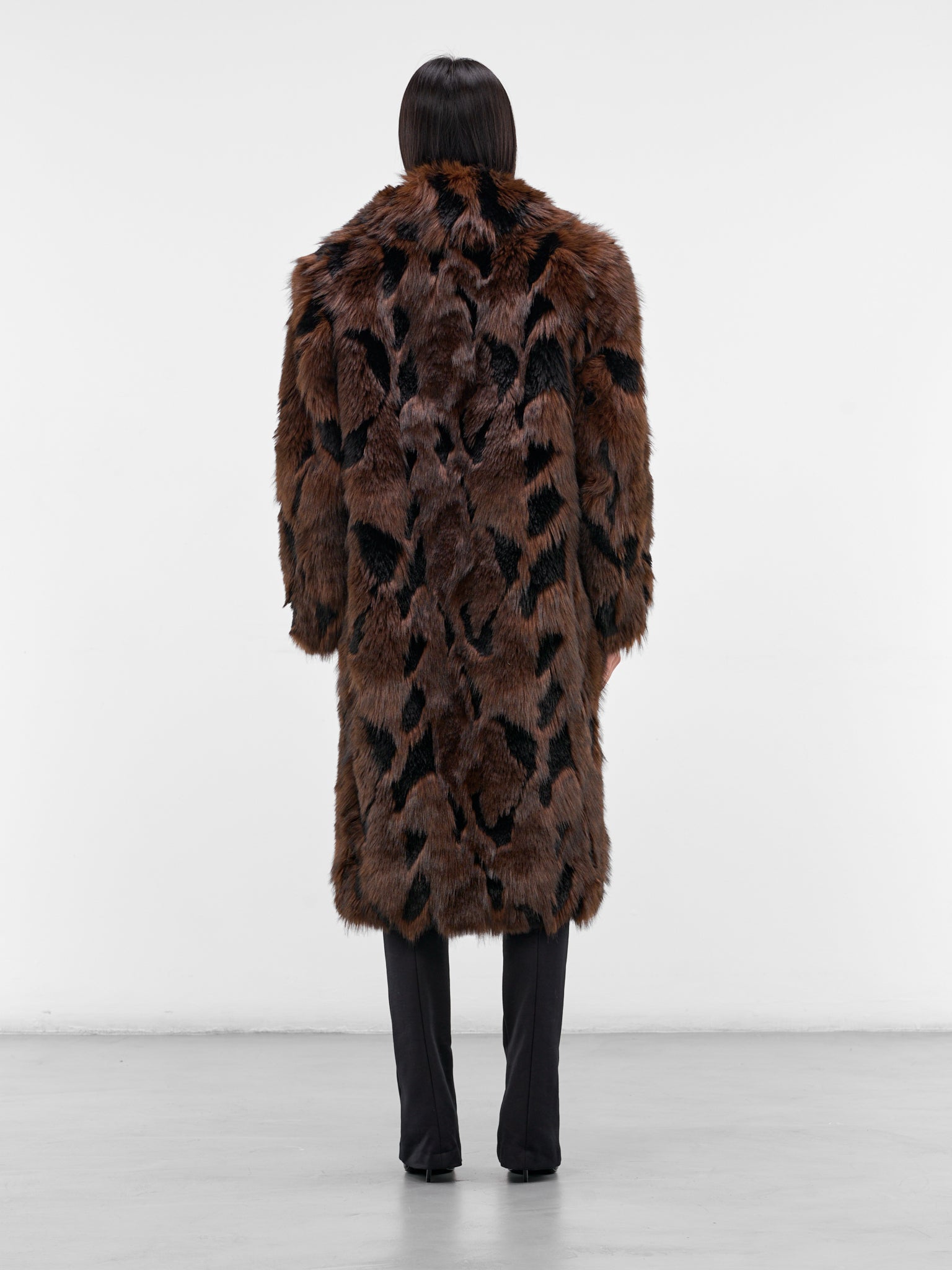 Brown Animalier Faux Fur Coat (JP-C008-BLACK-BROWN)