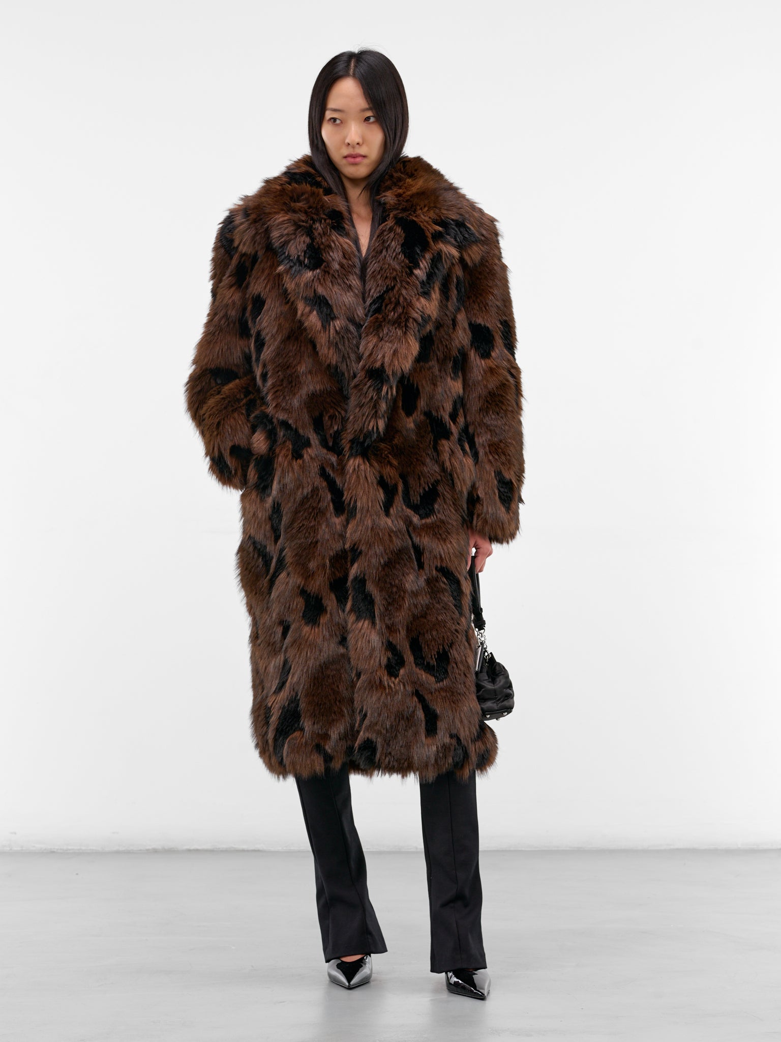 Brown Animalier Faux Fur Coat (JP-C008-BLACK-BROWN)