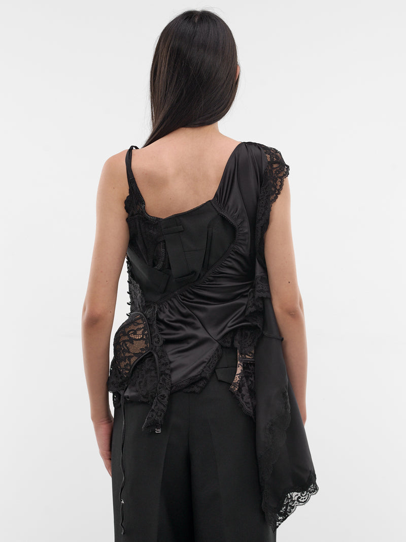 Black Deconstructed Sculptural Blouse (JQ-B006-S26-BLACK)