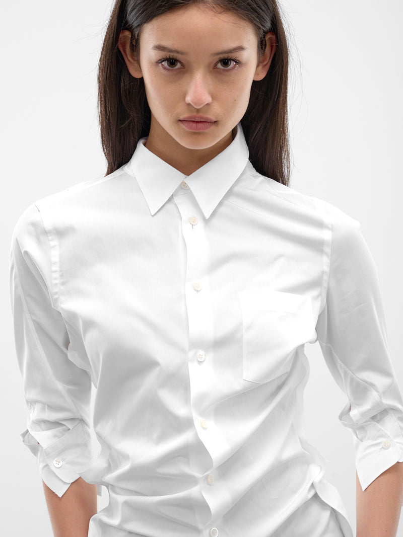 White Asymmetric Cotton Blouse (JQ-B014-S26-WHITE)