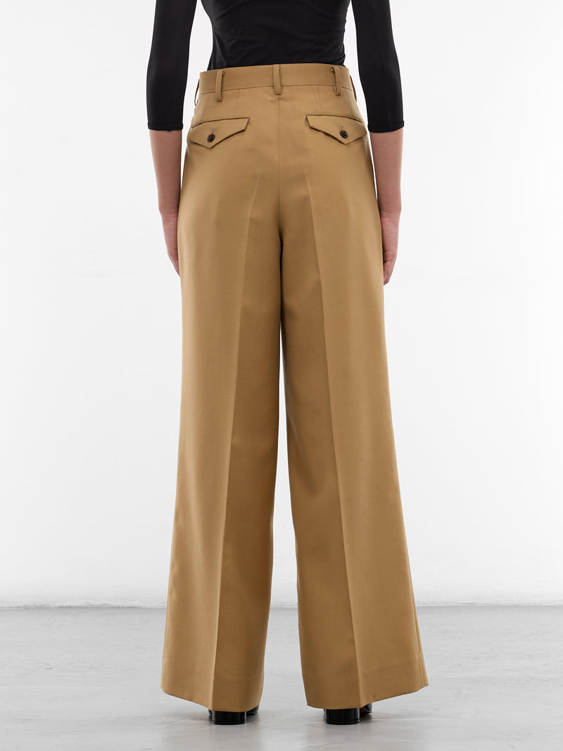 Beige Pleated Wide Tailored Trousers (JQ-P011-S26-BEIGE)