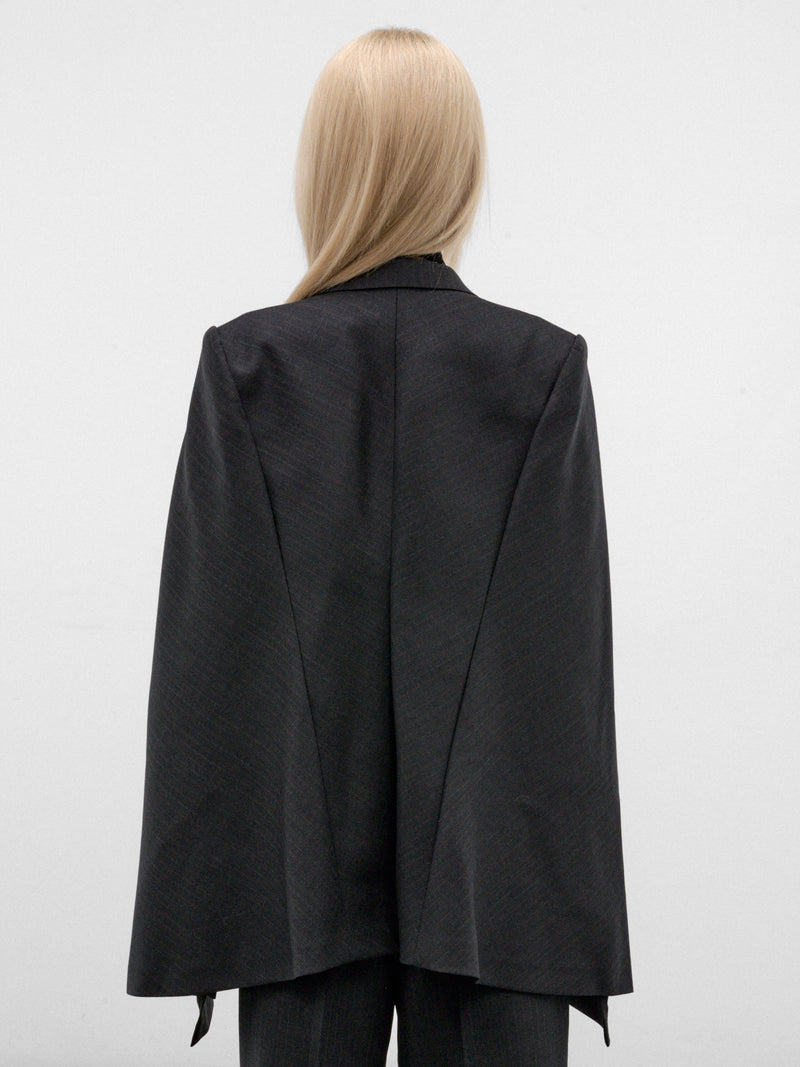 Charcoal Wool Split Sleeves Blazer (JR-J018-W26-CHARCOAL)