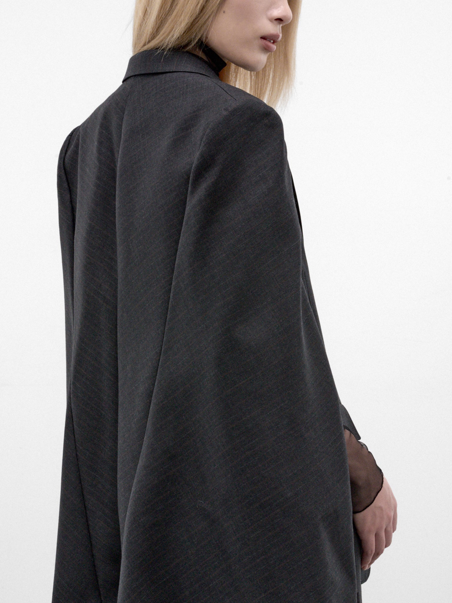 Charcoal Wool Split Sleeves Blazer (JR-J018-W26-CHARCOAL)