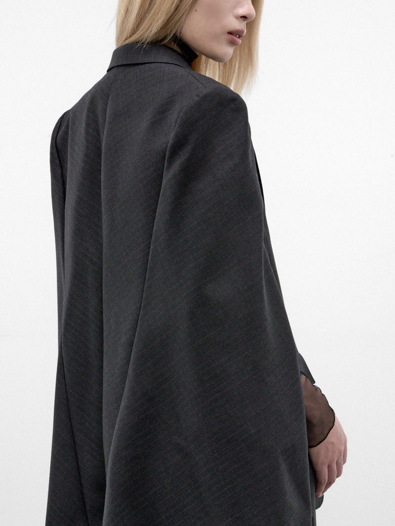 Charcoal Wool Split Sleeves Blazer (JR-J018-W26-CHARCOAL)