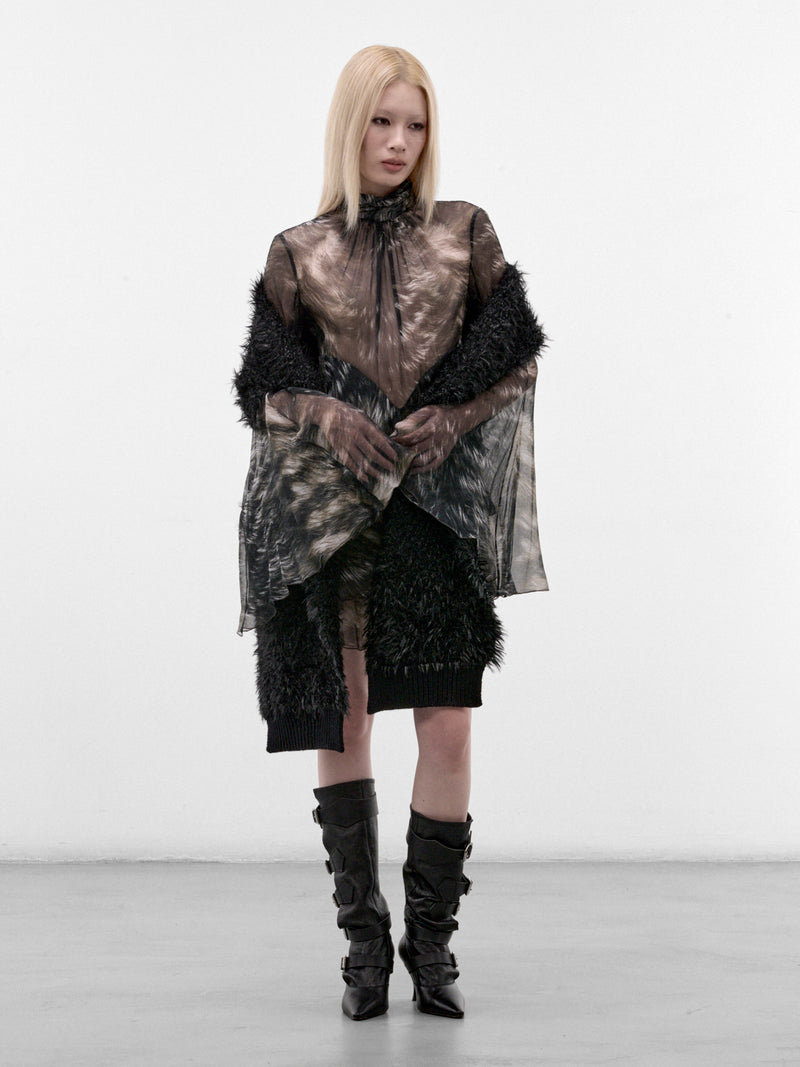 Black Fuzzy Stole (JR-N013-W26-BLACK)