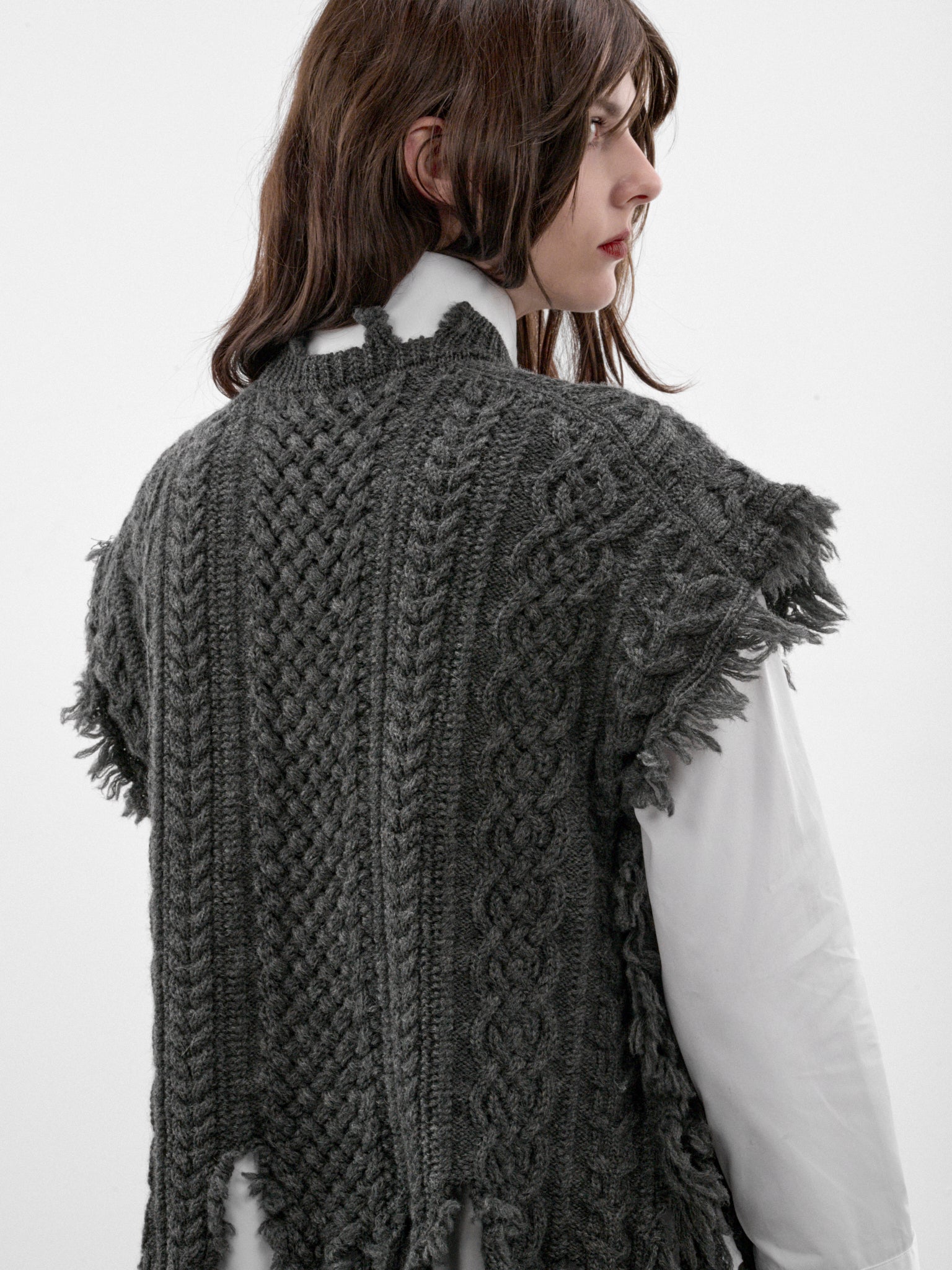 Gray Cable Knit Sweater (JR-N015-W26-GREY)