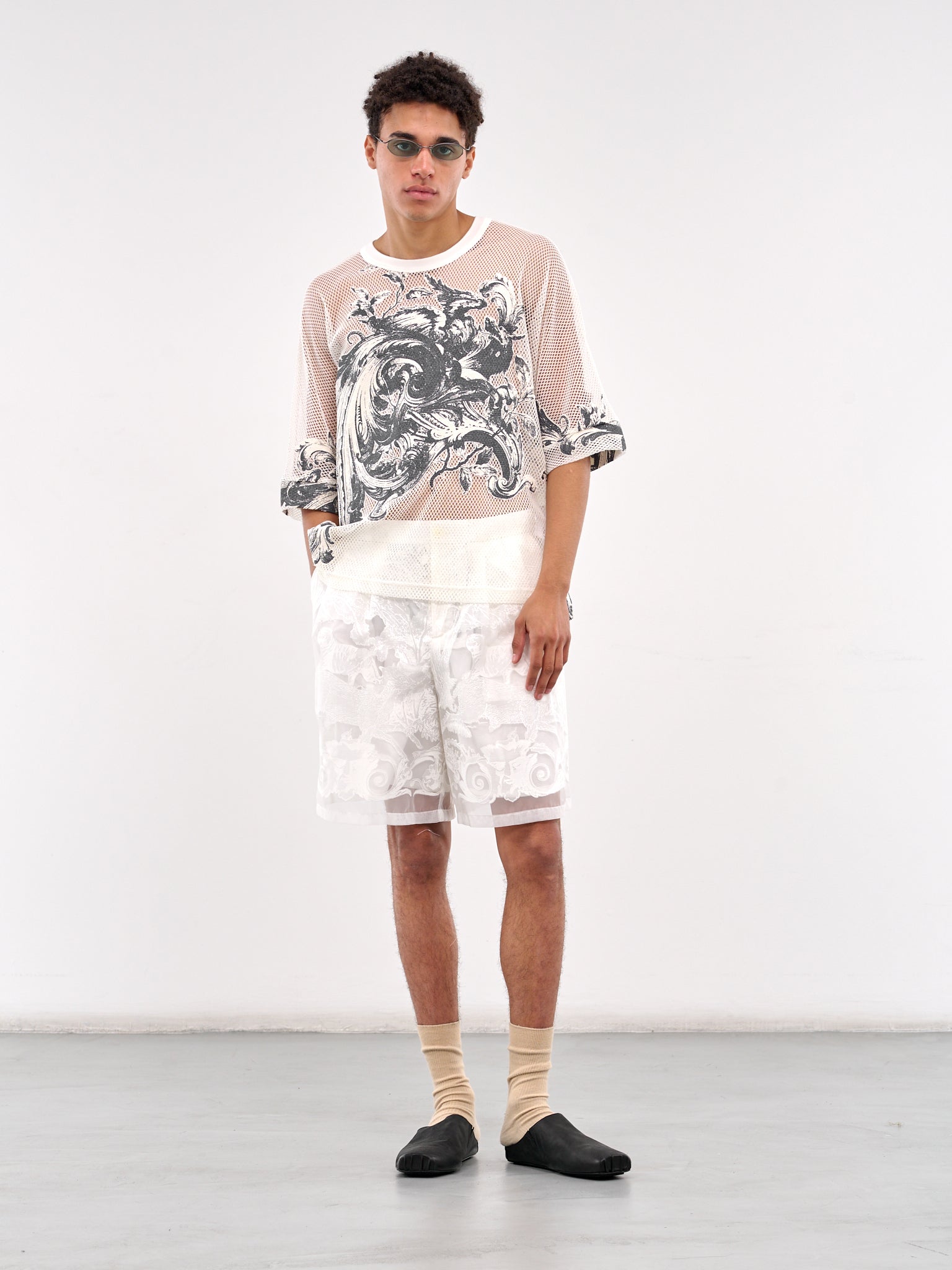 Graphic Mesh Tee (JR086-WHITE)