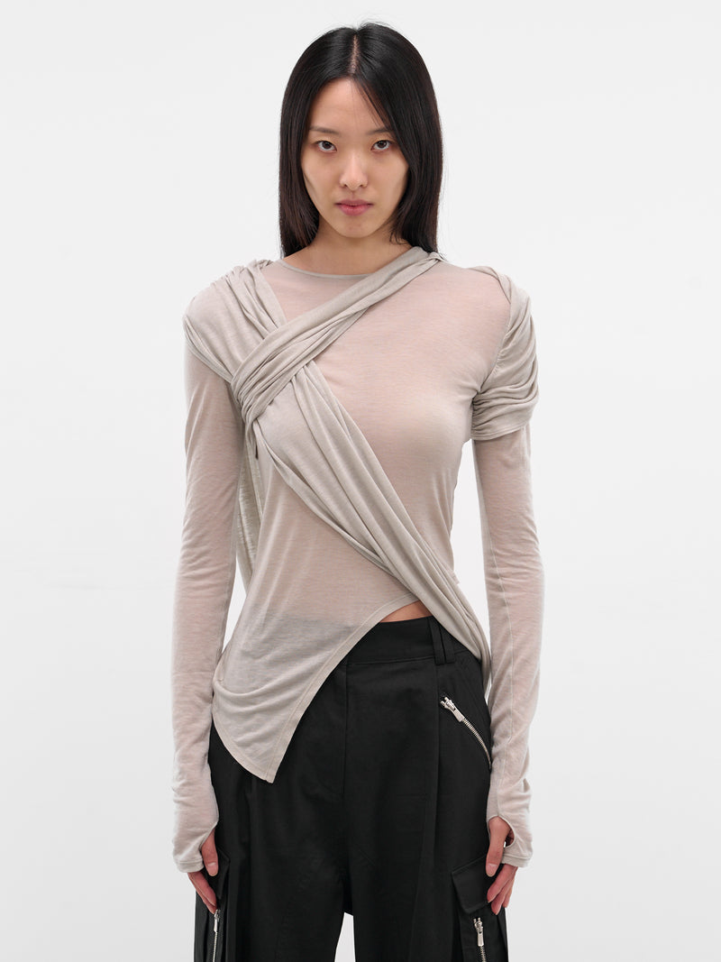 Gray Layered Draping Blouse (JS03-GRAY)