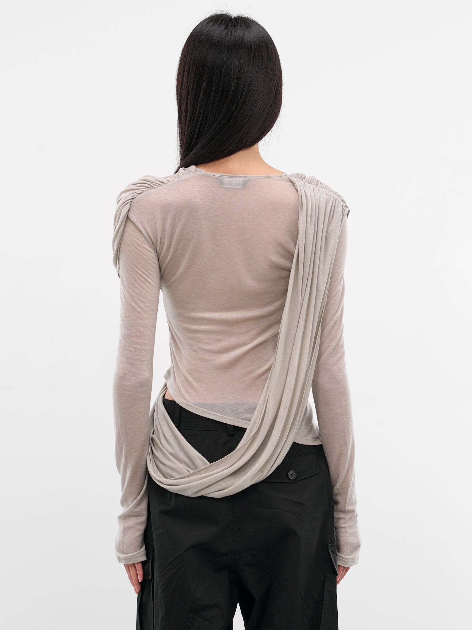 Gray Layered Draping Blouse (JS03-GRAY)