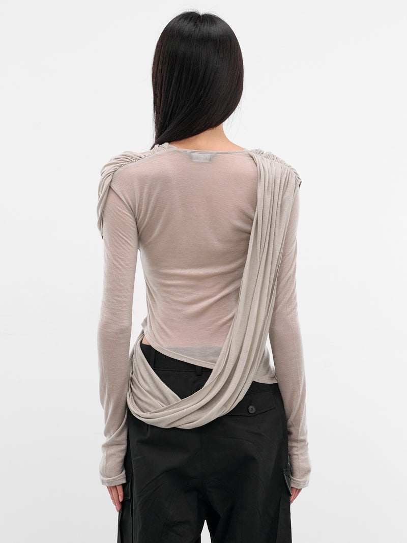Gray Layered Draping Blouse (JS03-GRAY)