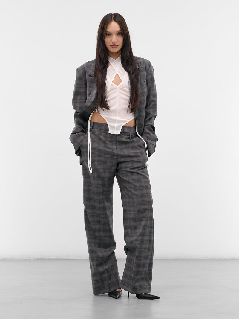 Gray Check Fragment Tailoring Trousers (TR06-W19-P93-CHARCOAL-CHECK)
