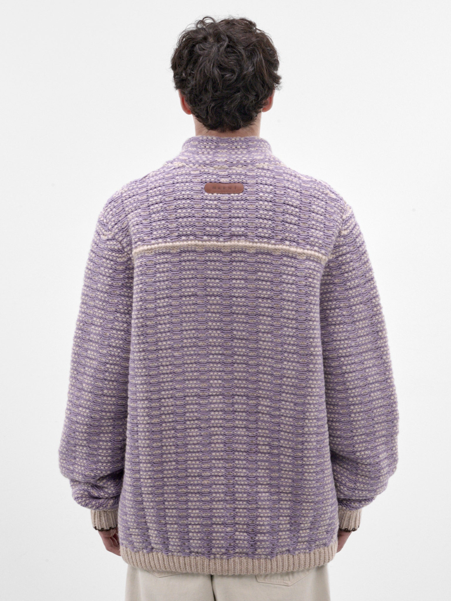 Lavender Textured Knit Jacket (JUMG0006NQ-UFW100-LAVENDER)