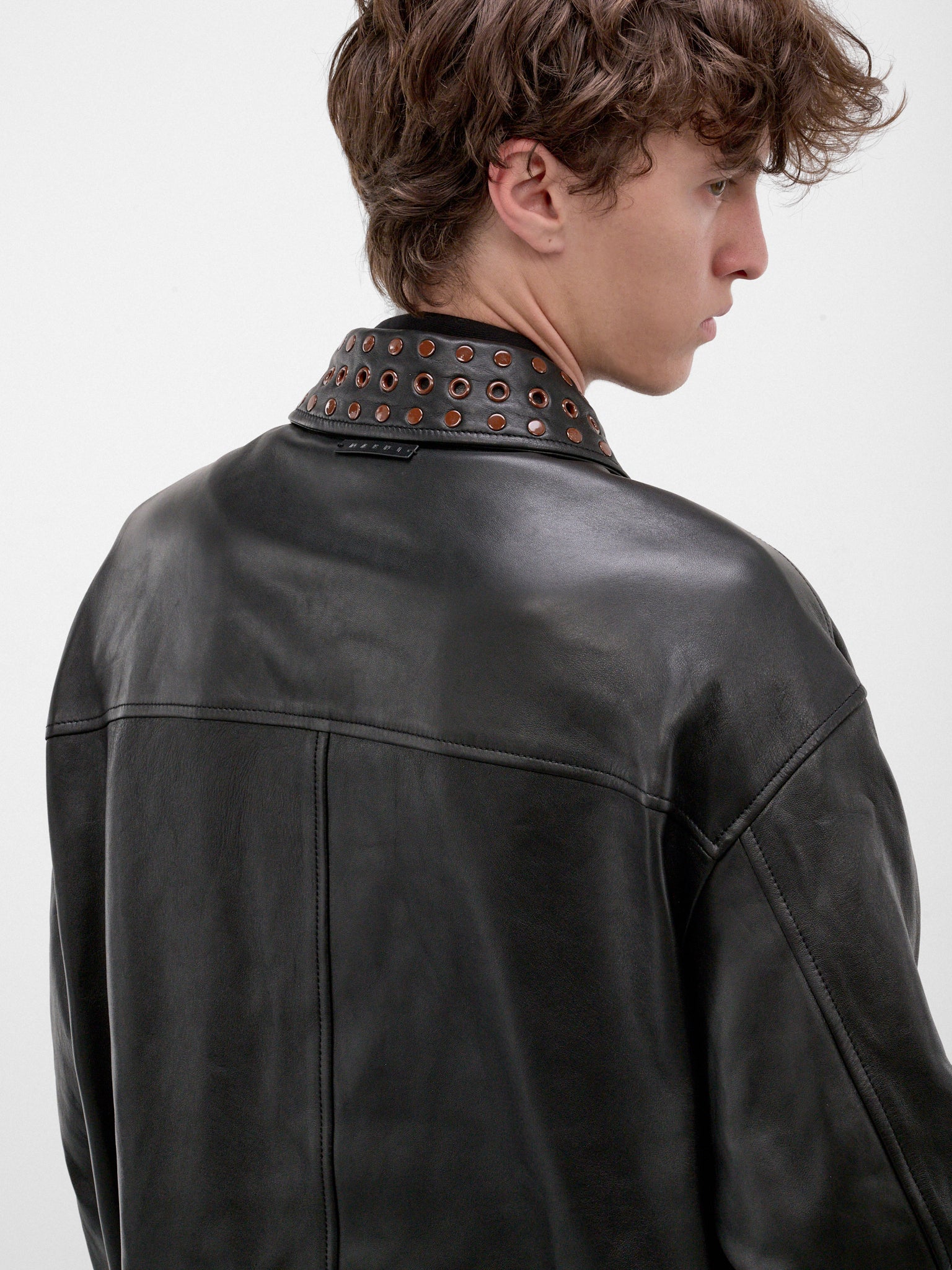 Black Leather Eyelet Jacket (JUMY0219UX-ULA770-00N99-BLACK)