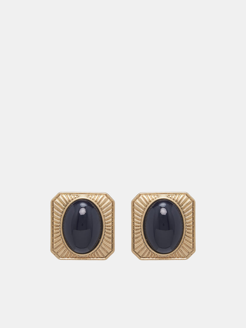 Gemstone Stud Earrings (JW0001OT01-GOLD)