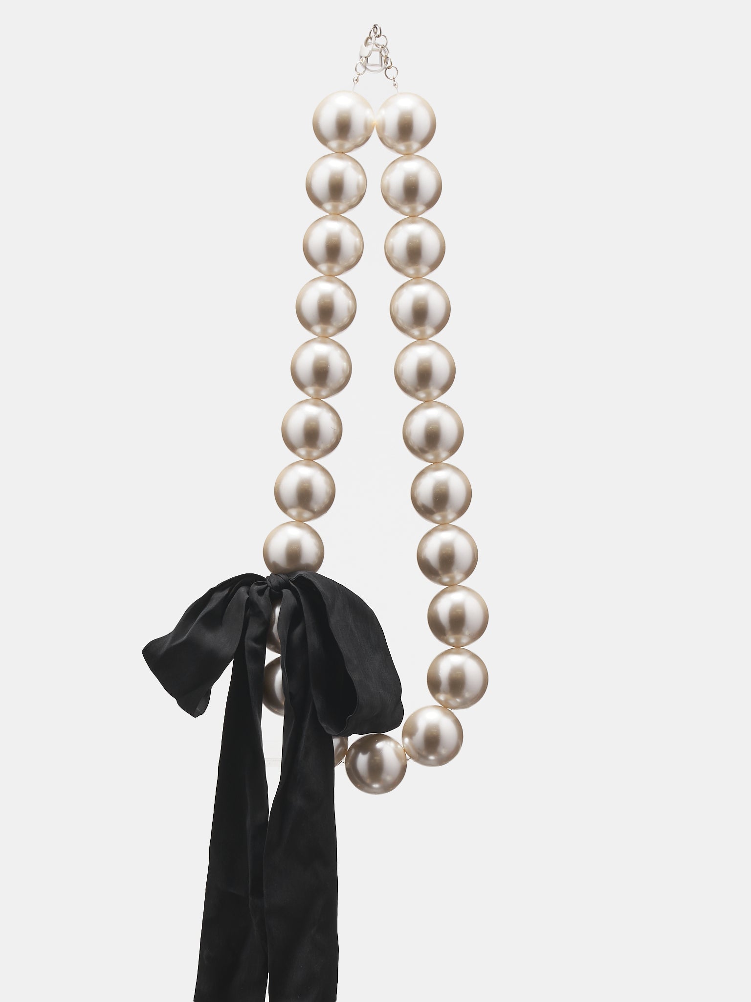 Long Bow Necklace (JW01-BIG-RIBBON-WH-WHITE)