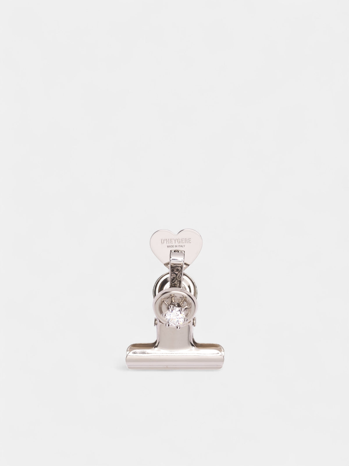 Silver Trompe L'oeil Clip Earring (JW08-SILVER-WHITE)