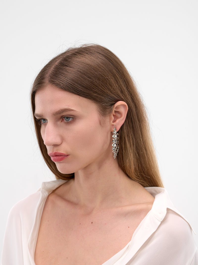 Silver Heart Hoop Stud Earrings (JW11-SILVER)