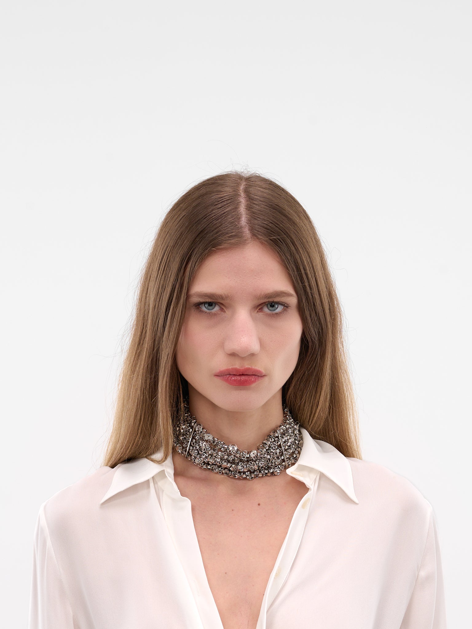 Silver Farfalle Butterfly Back Choker (JW22-SILVER)