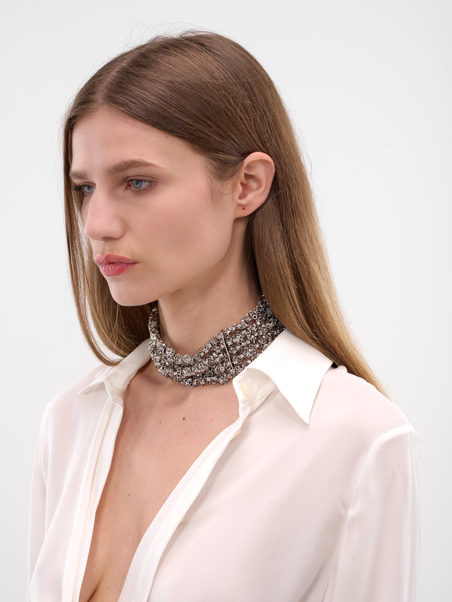 Silver Farfalle Butterfly Back Choker (JW22-SILVER)