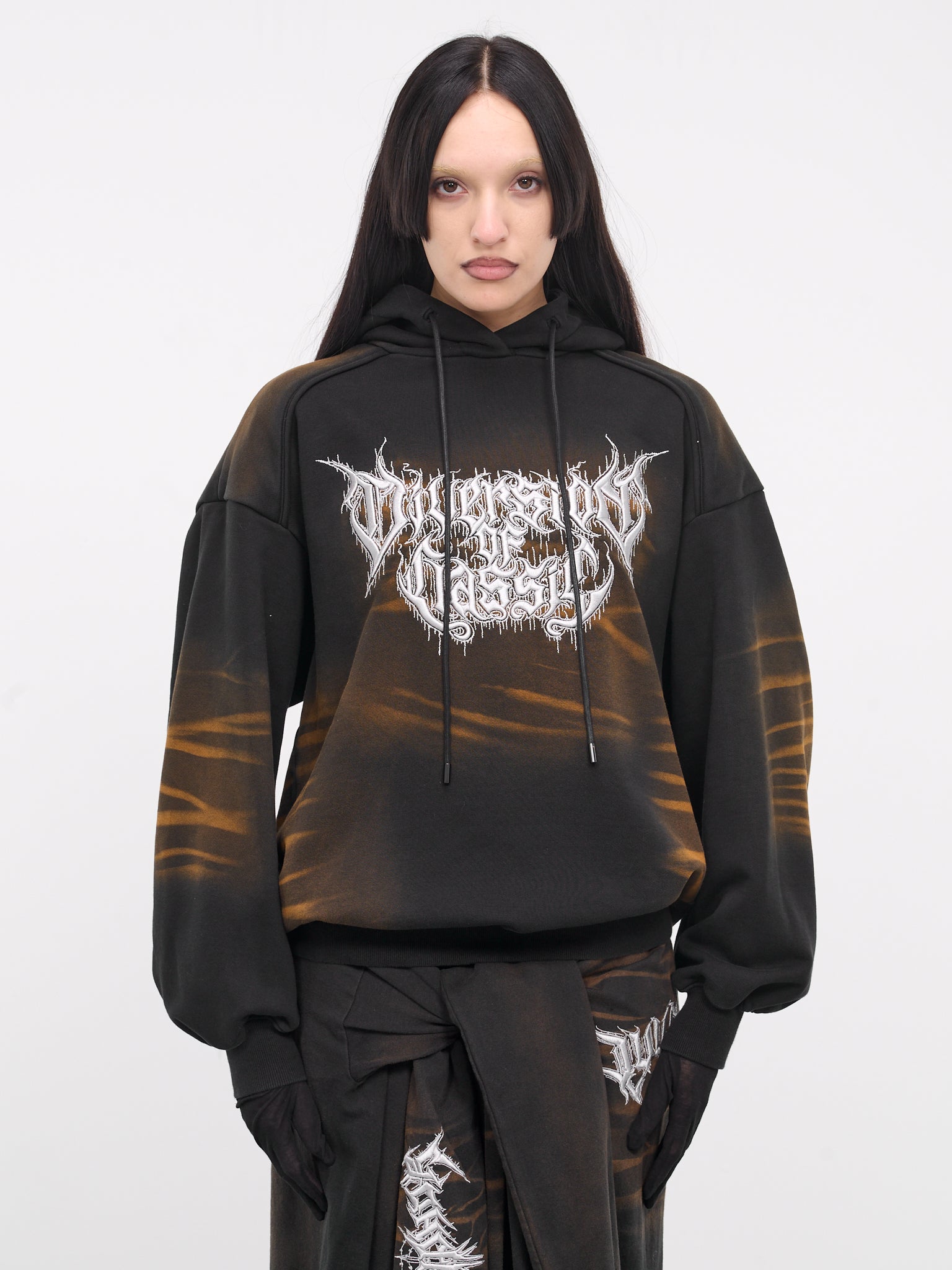 Bleached Graphic Hoodie JW4141W508 YELLOW BROWN