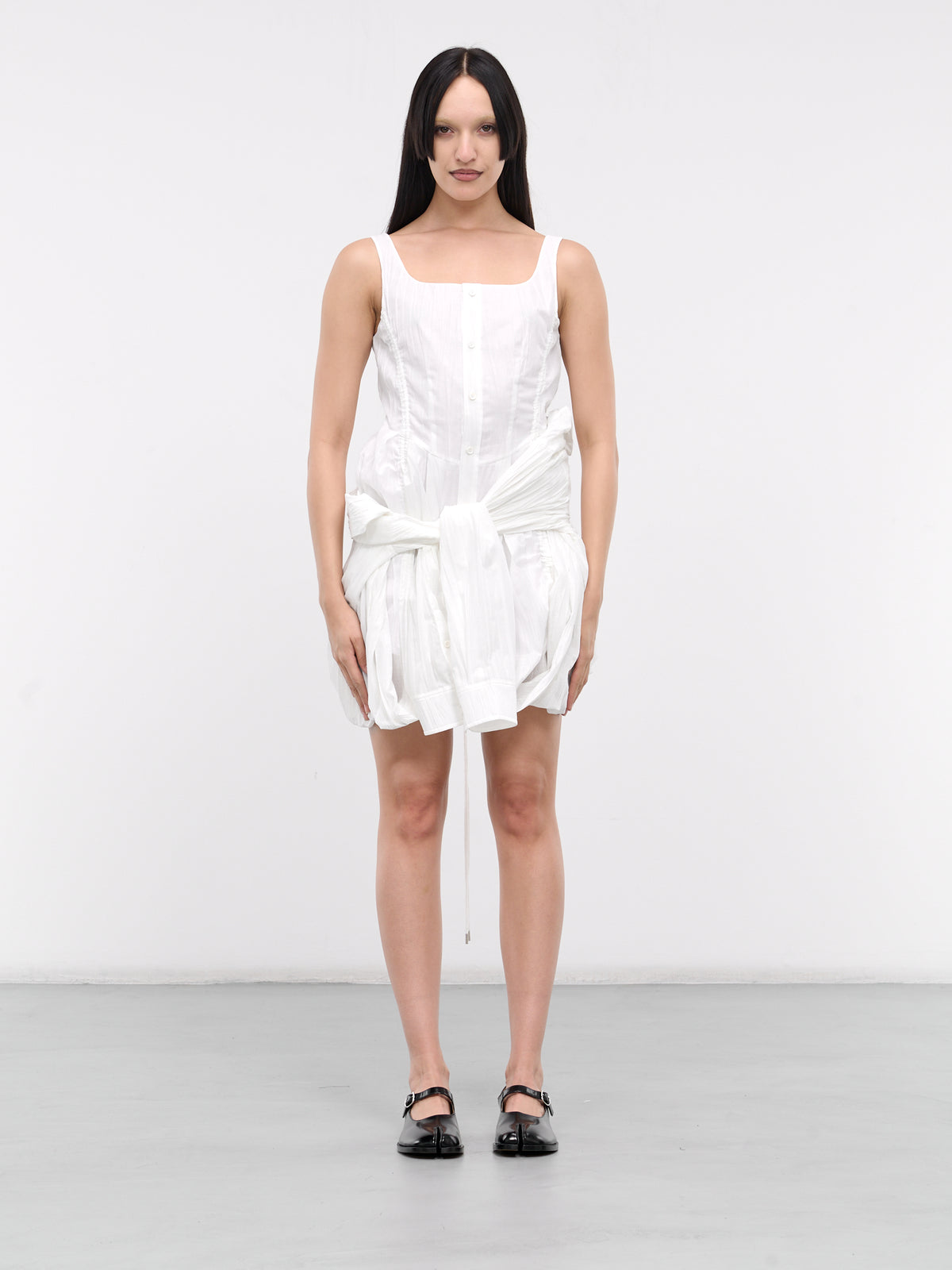 Wraparound Sleeve Dress (JW4671W611-WHITE)