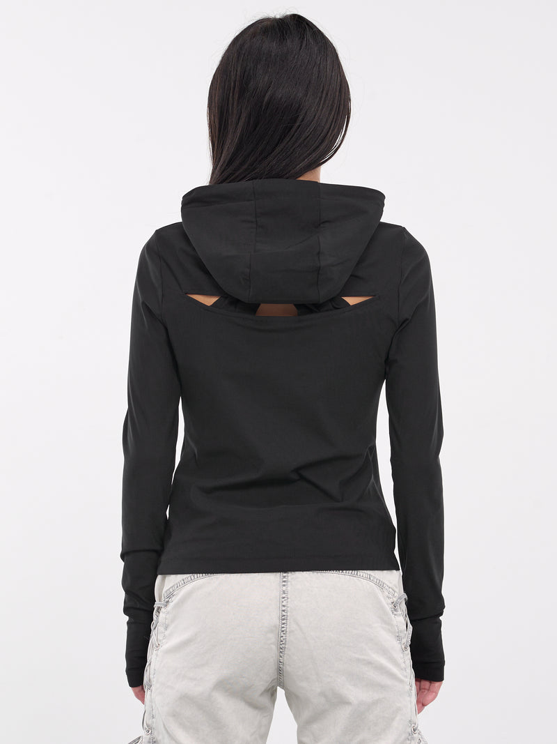 Cut-Out Quarter Zip Hoodie (JW4841W02-BLACK)