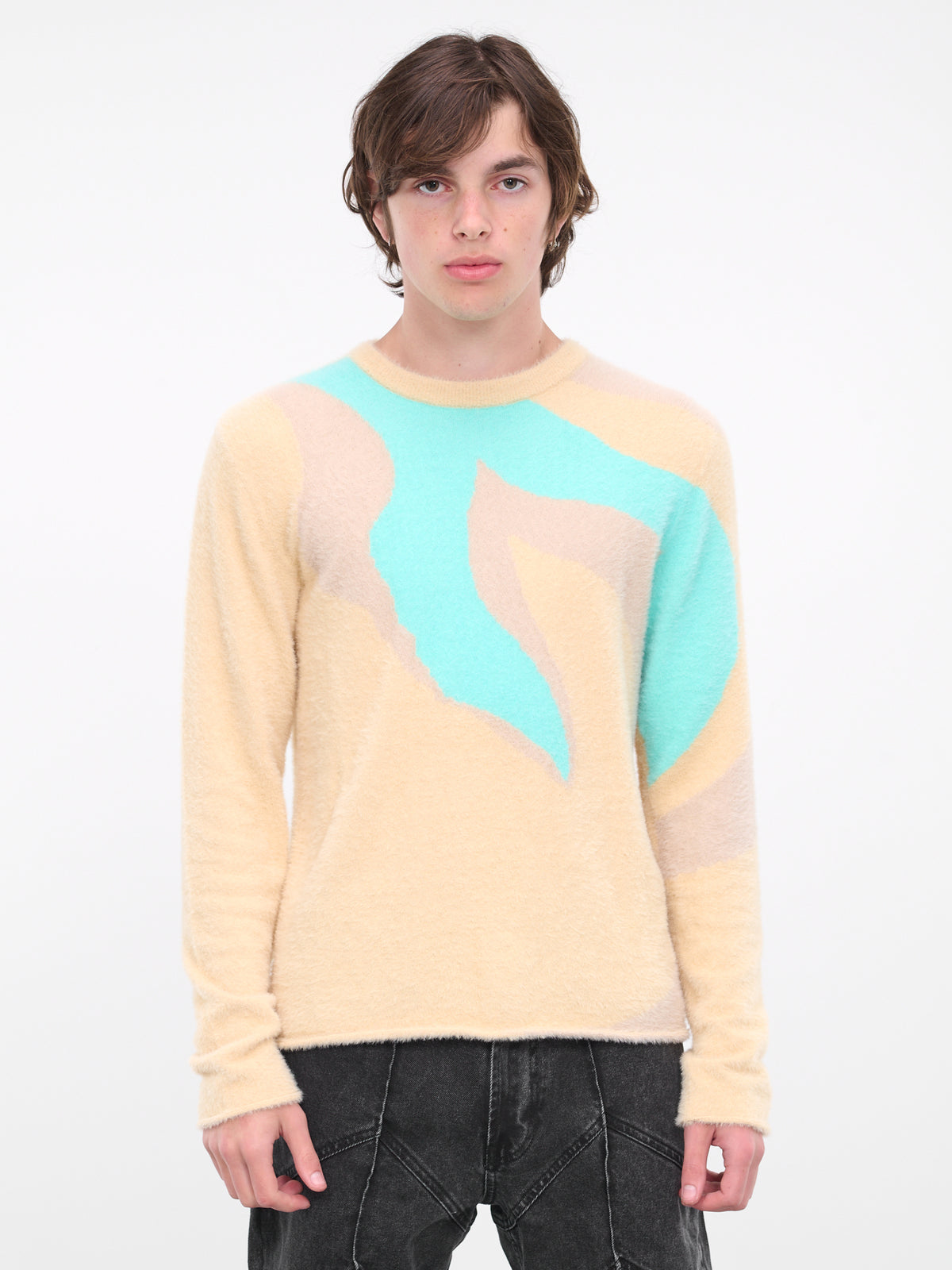 O'Keeffe Brushed Jumper (K-01AG-OKEEFFE-DARK-BRIGHT-BEI)