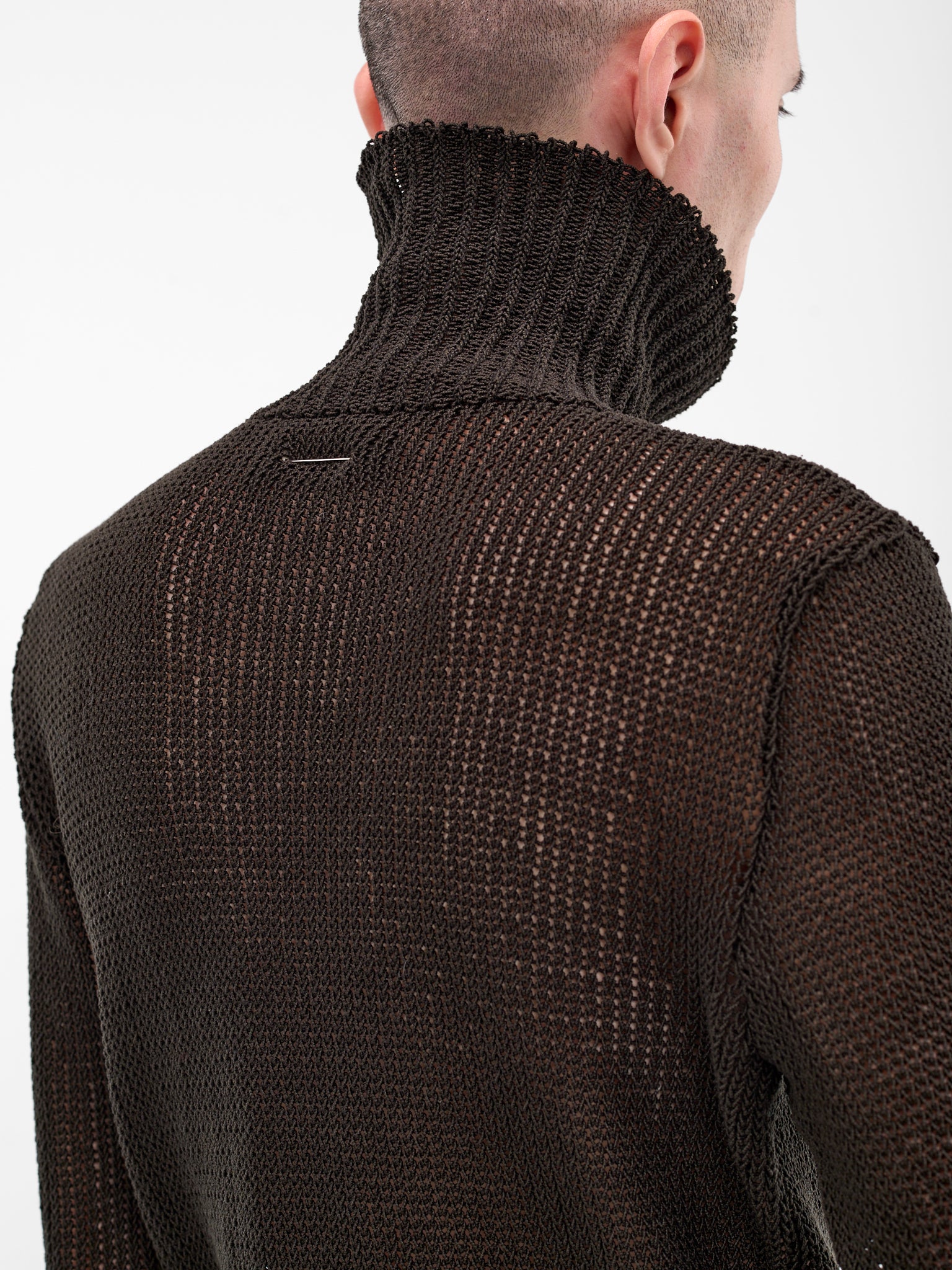 Black Cotton Knit Turtleneck Sweater (K-211-88-DARK-GREY)