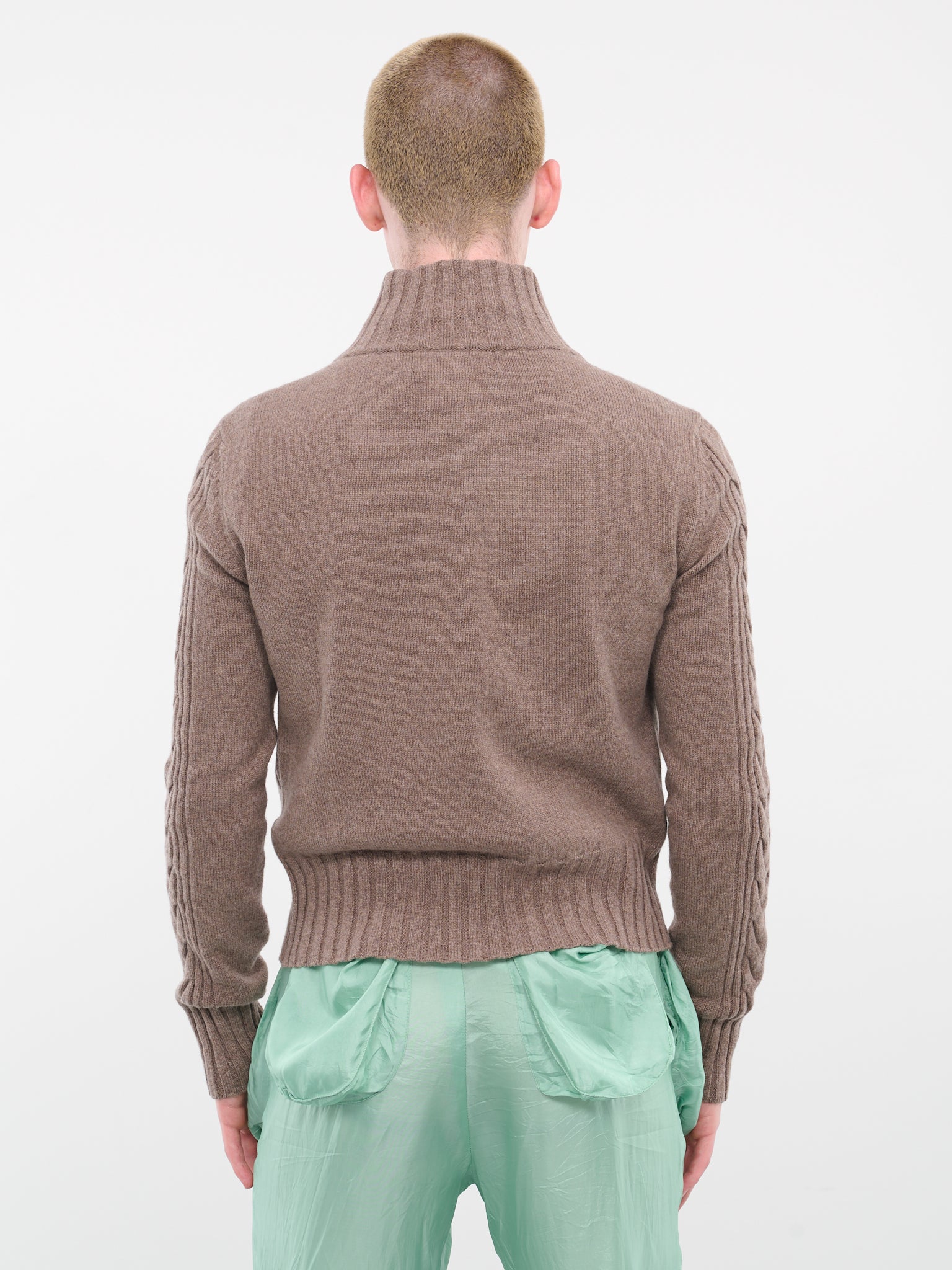 Circle Knit Sweater (K01-BROWN-BEIGE)