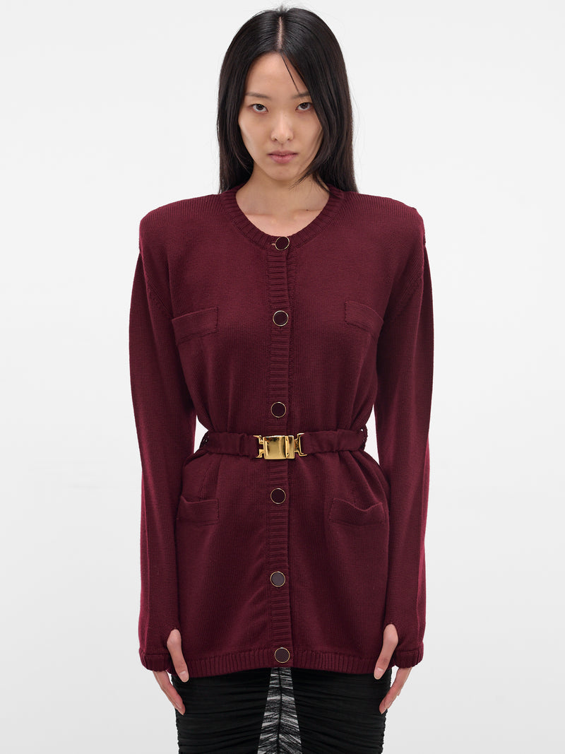 Bordeaux Wool Knit Long Cardigan (K127-BORDEAUX)