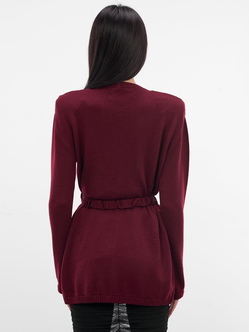 Bordeaux Wool Knit Long Cardigan (K127-BORDEAUX)