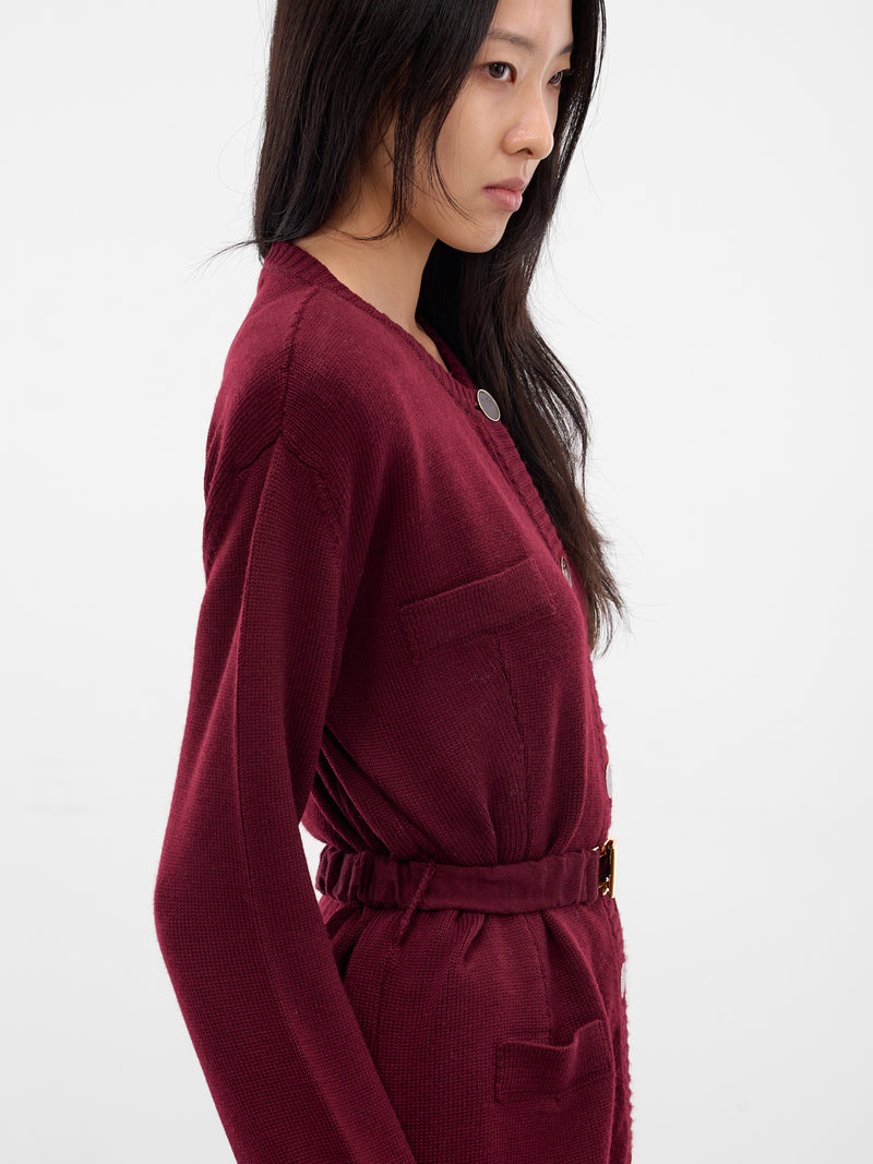 Bordeaux Wool Knit Long Cardigan (K127-BORDEAUX)